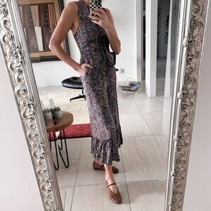 Anthropologie Maeve Ansonia Ruffled Wide Leg Jumpsuit  Size 4